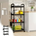 thumbnail image 2 of Fesfesfes 4 Tier Kitchen Shelf Multi layer Pot Storage Rack Home Floor Standing Storage Shelf Kitchen and Bathroom Organizer Simples Storage Rack Space Saving Design, 2 of 5