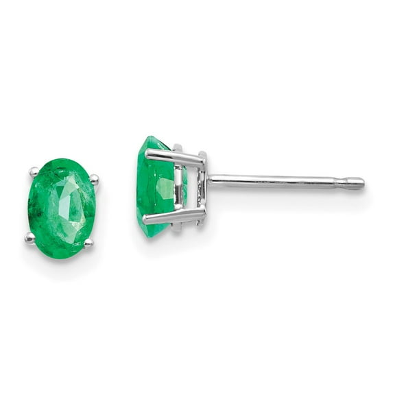 Primal Gold 14 Karat White Gold Emerald Earrings