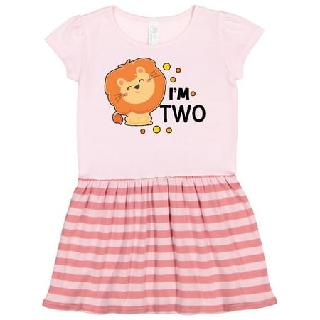 

Inktastic Im Two with Cute Smiling Lion Gift Toddler Girl Dress