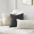thumbnail image 6 of Set of 2 Sage Green Decorative Throw Pillow Covers 12x12 Inch Soft Corduroy Windmill Textured Striped Patchwork Cushion Cases for Sofa Bed Home Decor, 6 of 7