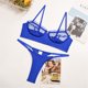 thumbnail image 4 of Conjunto de ropa interior sexy para mujer, pestañas de malla, sujetador de encaje, ropa interior, regalo, azul real, M Methold XX000055-11, 4 of 7