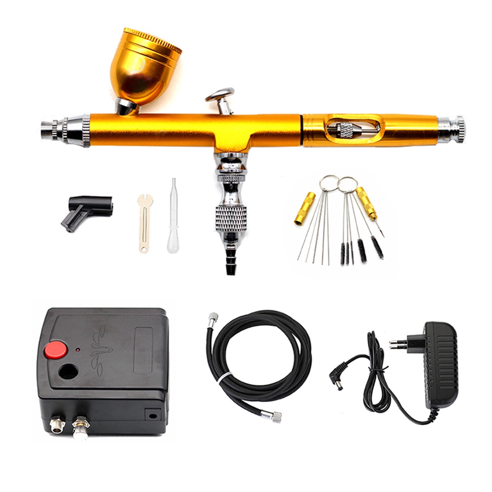 Dual-Action Airbrush Spray Gun Mini Airbrush Compressor Kit Airbrush for Nail Art Makeup Tattoo Model Cake Car paint
