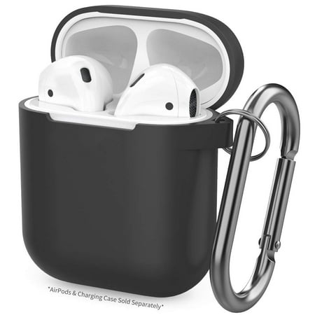 AirPods Silicone Case Cover Protective Skin for Apple Airpod Charging Case, Portable Shockproof Soft Airpods Case with Keychain Compatible with Apple AirPods 2 & 1, I6558