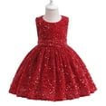thumbnail image 2 of IDOPIP Kids Girls Velvet Sequin Tutu Dress Fall Winter Christmas Party Gown Dresses, 2 of 7