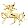 thumbnail image 2 of 14K Yellow Gold Unicorn Charm Pendant with 1.5mm Singapore Chain Necklace, 2 of 6