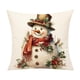 thumbnail image 4 of Fundas de cojín navideñas Emotion, juego de 18 x 18, rojo y blanco, decoración navideña rústica, muñeco de nieve, ciervo, alegría, cojín de invierno para el sofá del hogar, 4 of 4