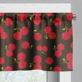 thumbnail image 3 of Ambesonne Cherry Valance Pack of 2, Repeating Summer Fruit, 54"X18", Dark Brown Dark Pink, 3 of 5