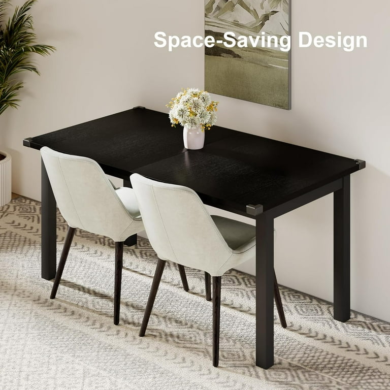Feonase 63 Extendable Dining Table for 4 8 Square Wooden Dining Room Table with Metal Base Modern Extendable Table for e for Small Kitchens Dining