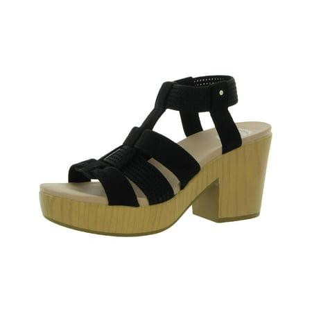 

Dr. Scholl s Shoes Womens Blossom Faux Suede Ankle Strap Platform Sandals