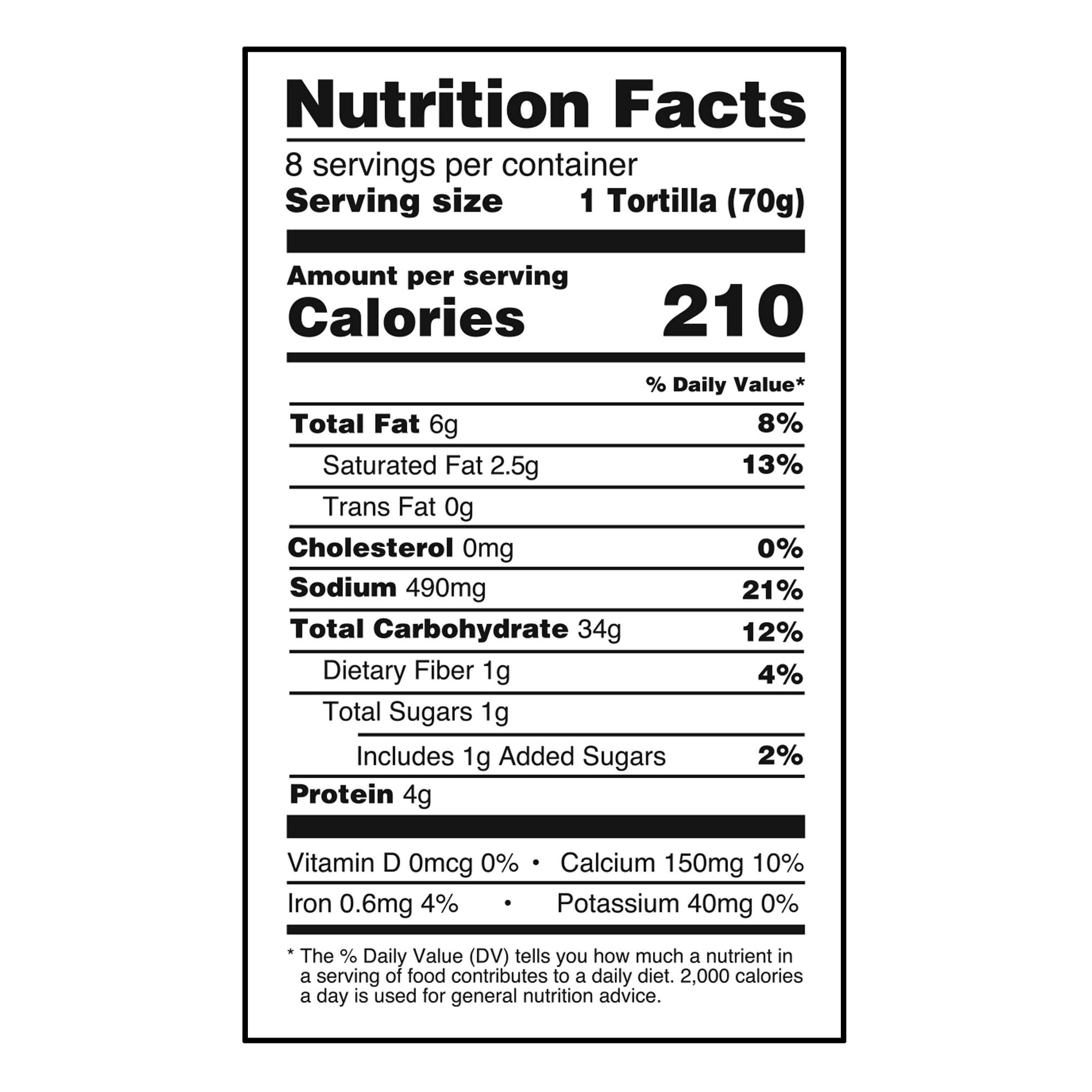 (3 pack) Great Value Burrito Flour Tortillas, 20 oz, 8 Count