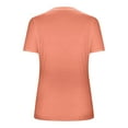 thumbnail image 4 of Cotton Tops Summer Womens Plus Size Tshirts Casual Short Sleeve V Neck T Shirt 1X-5X Loose Fit Tunic Blouse (2XL, Orange), 4 of 5