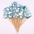 thumbnail image 1 of 50 tarjetas decorativas para tartas de cumpleaños con forma de estrella de amor esmeriladas y en forma de PU brillante, 1 of 5