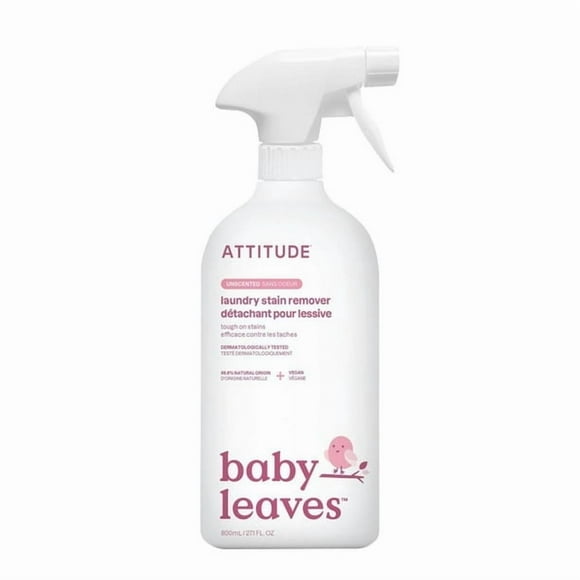 ATTITUDE Feuilles pour Bébé, Détachant à Lessive, Non Parfumé, 800 ml
