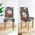 thumbnail image 3 of Yayeee 2 Pack Dining Chair Covers Stretch Parson Chairs Slipcovers Seat Protector, White Christmas Leaves, 3 of 6