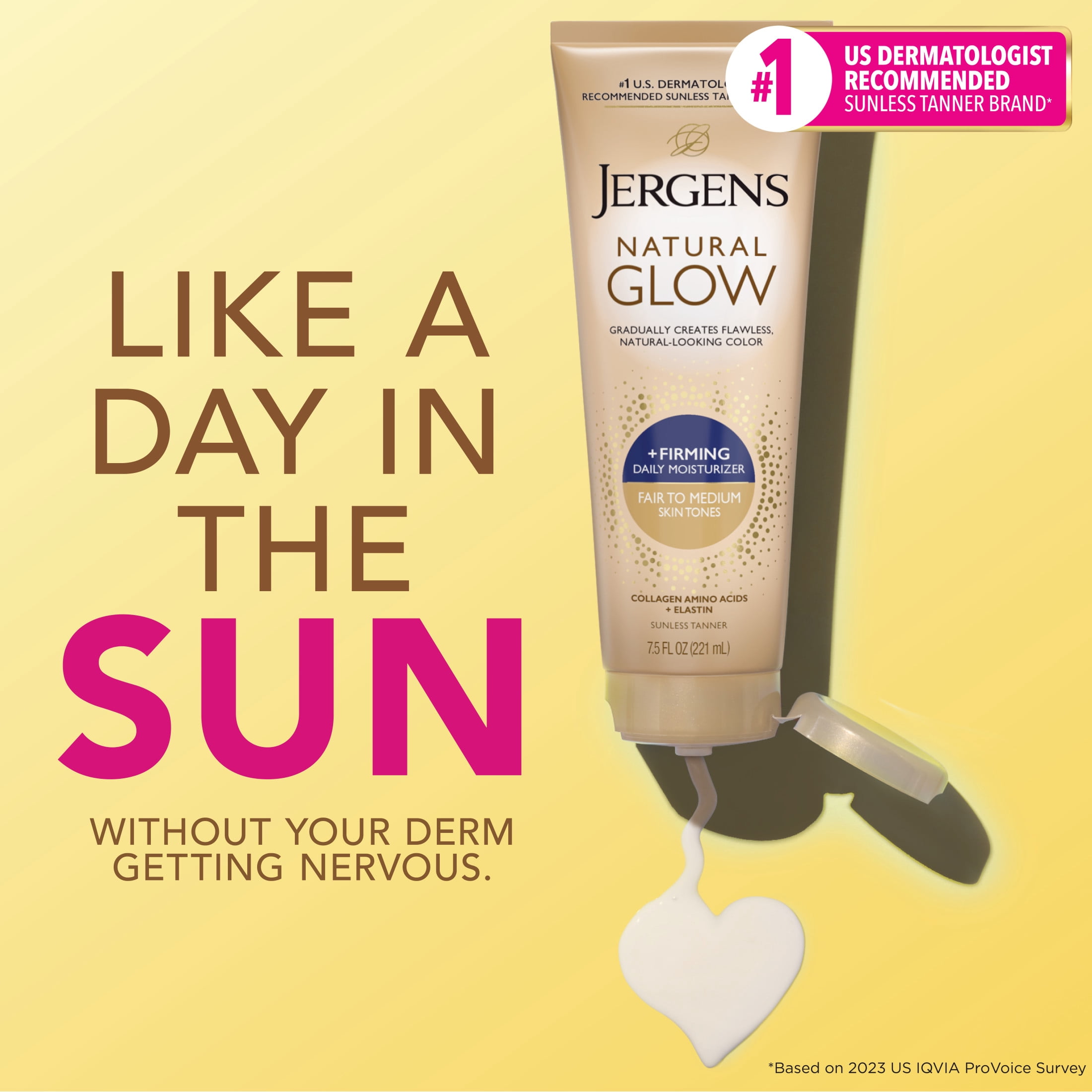 (2 pack) Jergens Natural Glow Firming Self Tanner Daily Moisturizer, Fair to Medium, 7.5 Fl Oz