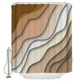 thumbnail image 2 of Brown Ombre Waterproof Fabric Shower Curtain, Modern Geometric Abstract Aesthetic Cream Shower Curtain for Bathroom Curtains Bathtubs Hotel Washable Shower Curtains with 12 Hooks Extra Long 72x84, 2 of 6