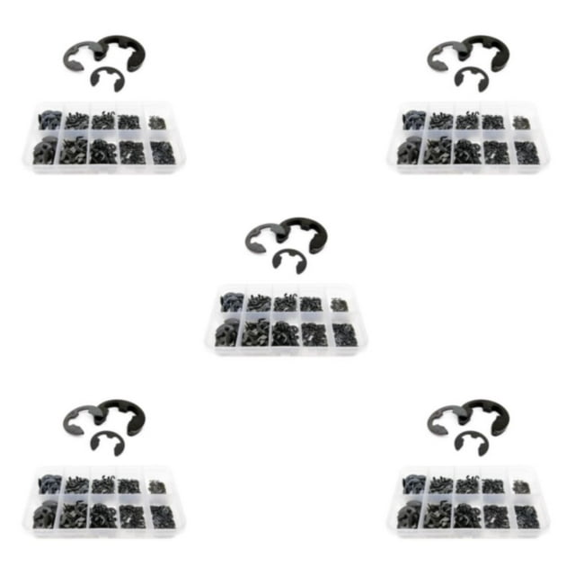 pitrice 580pcs ABS Rust-resistant E Clip - Reliable And Convenient Retaining Solution For Various black 5Set