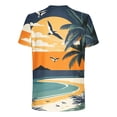 thumbnail image 4 of Zylanna Men's T-Shirts Tee, Short Sleeve Crew Neck Summer Hawaii Print Fashion Tops for Mens Orange, 4 of 5