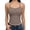 Brown, variant on Womens Tops Women Tank Tops Round Neck Backless Ribbed Fitted Sleeveless Cami Shirts