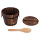 thumbnail image 1 of Cubo de arroz de madera Cubo de bibimbap coreano Cubo de sushi de cocina japonesa Contenedor de almacenamiento de alimentos con tapa Cuchara, 1 of 3