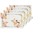 thumbnail image 1 of Vargottam Napperons - Ensemble de Table pour Table à Manger, Ensemble de 4 - Imprimé & Réversible Serviette en Coton - Napperons d'Intérieur pour Maison & Cuisine Table à Manger - Moineau d'Automne Aquarelle (Gris & Jaune), 1 of 5