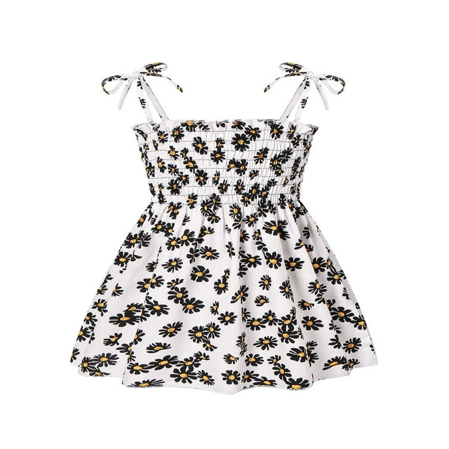 CHUANK Robe d'Été à Bretelles à Fleurs pour Tout-Petits, Enfants, Bébés Filles