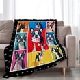 thumbnail image 6 of Boston Terrier Blanket, Dog Blanket, Boston Terrier Gifts, Pet Dog Stuff Fleece Flannel Plush for Women Men men Women Lover Adults Soft Bedding for Sofa Bed Office Home Decor 80"X60", 6 of 8