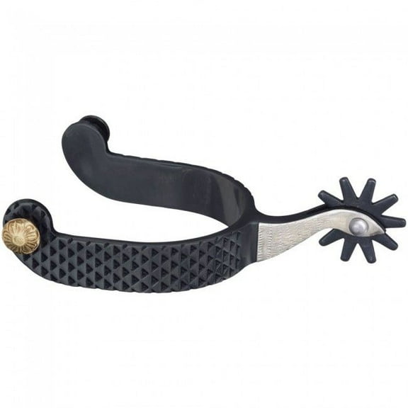 Tough 1 Spurs Mens 10 Point Rowel Steel Rasp Design Black 78-9962