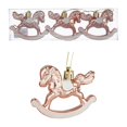 thumbnail image 2 of 3-Pack Christmas Carousel Ornaments, Hanging Baubles for Xmas Tree Decor, Whimsical Themed Holiday Party Decoration(Rose Gold), 2 of 4