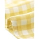 thumbnail image 5 of BLUSA DE MUJER CON COLLAR PETER PAN EN CONTRASTE, MANGAS CORTAS PUFF, CAMISA A CUADROS, TALLA XL, AMARILLO, 5 of 6