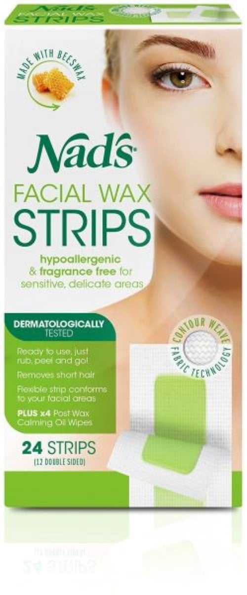 3 Pack Nad's Facial Wax Strips 24 Each