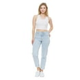 thumbnail image 5 of MixMatchy Women's Classic High Rise Rolled Hem Zip Fly Button Closure Jeans, 5 of 6