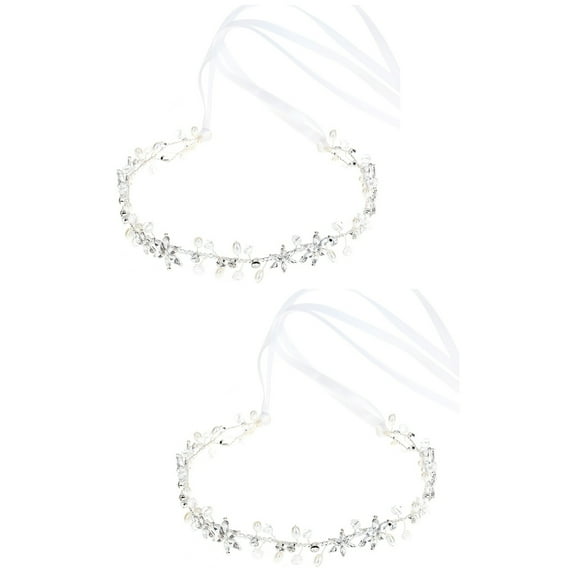 WORGEOUS 2pcs Handmade Pearl Waist Belt Rhinestone Wrist Band Bride Wedding Clothing Accessory