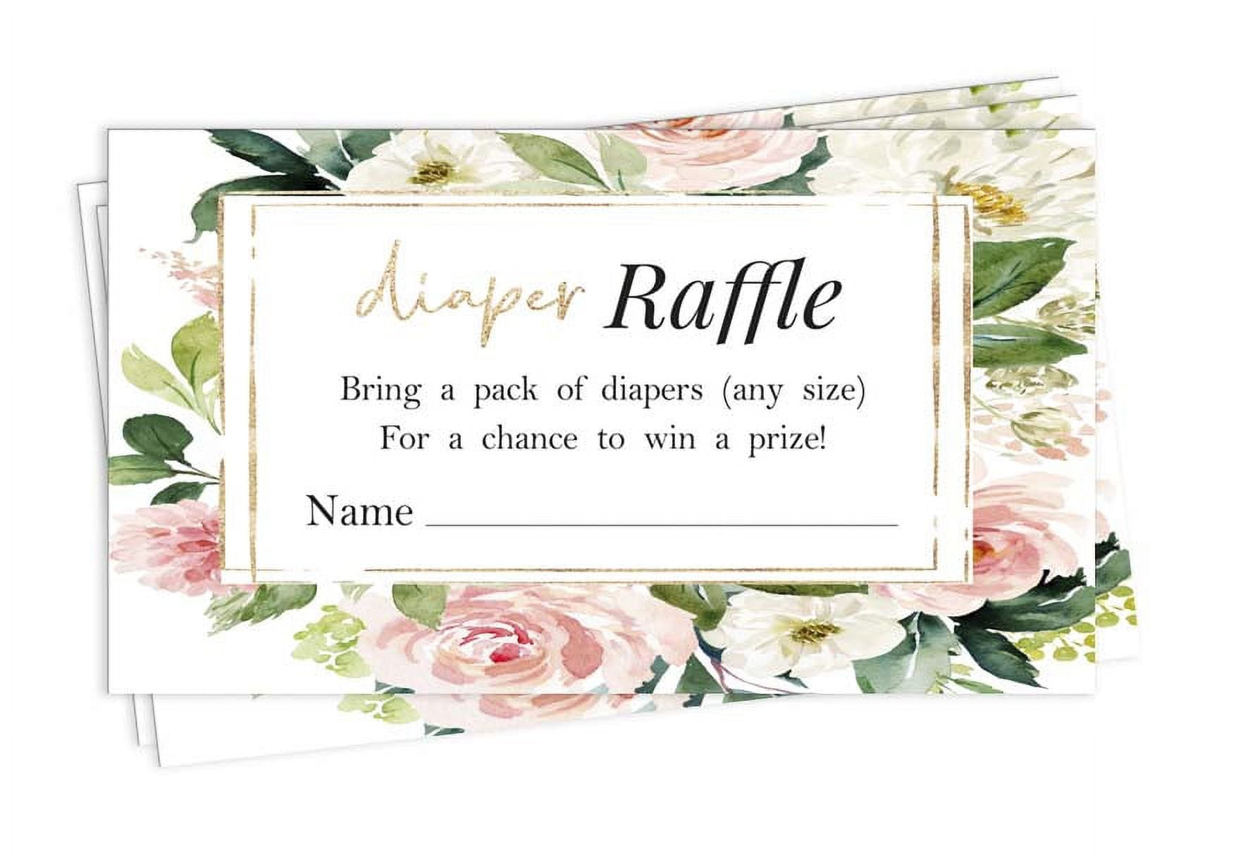 Inkdotpot 30Floral Baby ShowerDiaper Raffle Ticket Lottery Insert Cards Supplies Games For Baby Shower Party Bring A Pack Of Diapers To Win Favors Gifts And Prizes