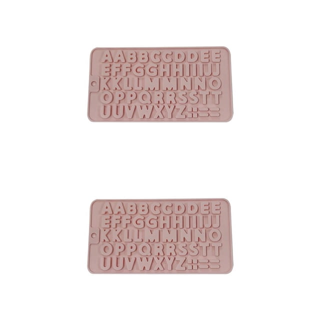 Advancent Molde de silicona con número de letra mayúscula, molde de silicona para Fondant, pastel, galletas, gelatina, herramienta de decoración, molde rosado PC 1 2piezas Advancent CBP259274