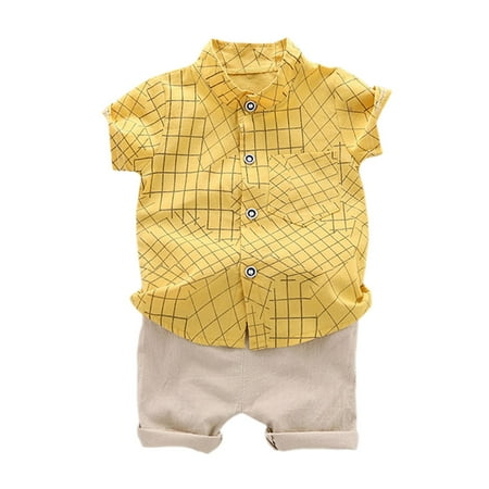 

Baby Boy Outfits Cartoon Set Clothes Tops+Shorts Summer 1 To 4 Years Boys Baby Outfits T Shirt Boys Outfits&Set Toddler Boy Clothes(Color:Yellow Size:18-24 Months)