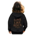 thumbnail image 6 of Arlun Jesus Loves You Hoodies for Girls Kids Letter Printed Graphic Long Sleeve Hooded Sweatshirts Loose Comfortable Christian Religious Pullovers with Pocket Black 5-6Years, 6 of 8
