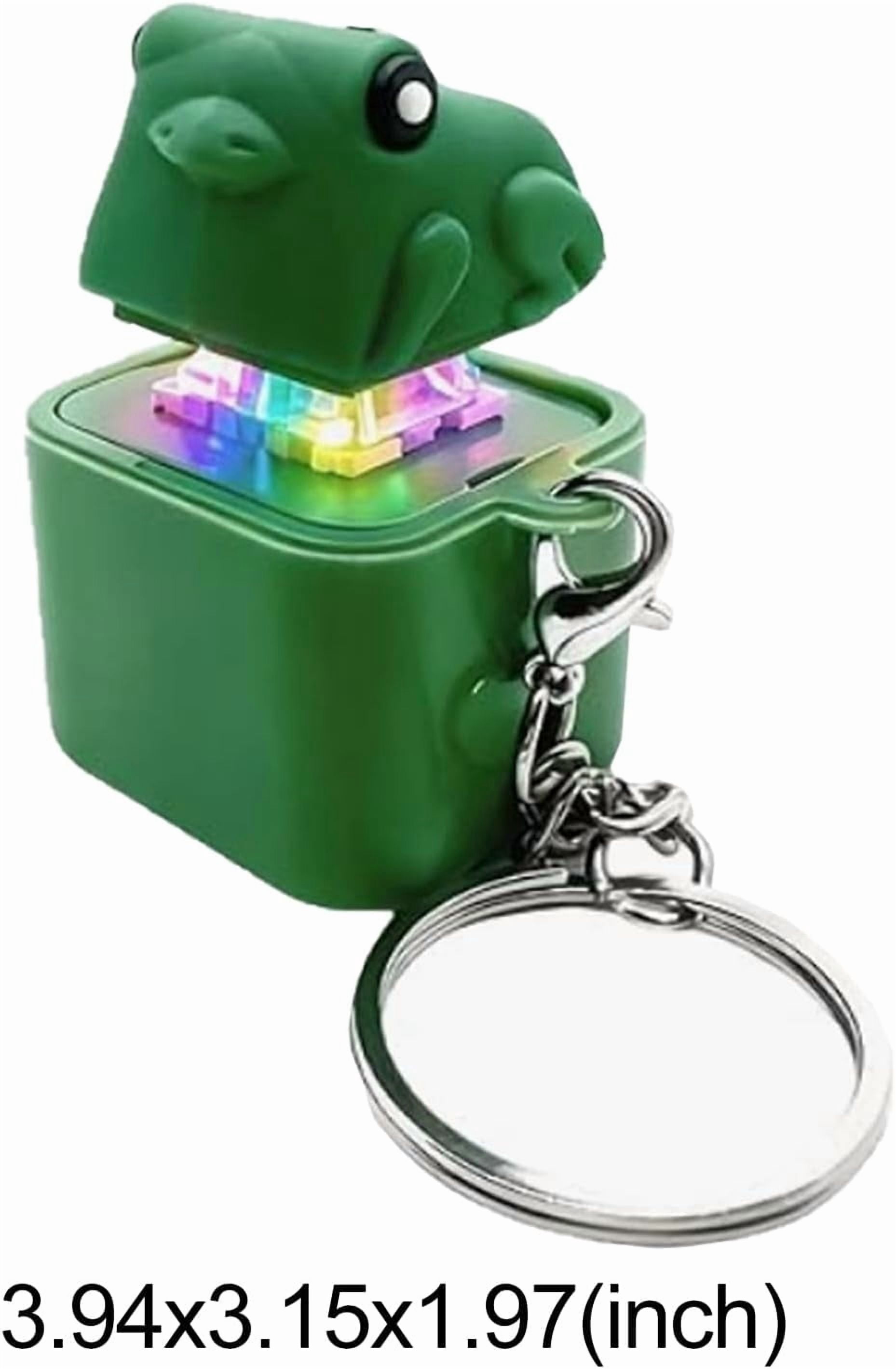 Frog Croaking Fidget Toy, Frog Croaking Keychain With Sound LED lights, Rechargeable Keyboard Clicker For Stress Relief Anxiety Fun Gifts, Portable Noise Keychain Toy (6PCS)