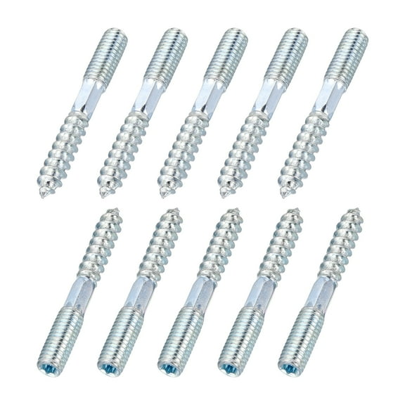 10Pcs M8 Hanger Bolts, 2.36"(60mm) Length Double Headed Hanger Bolts