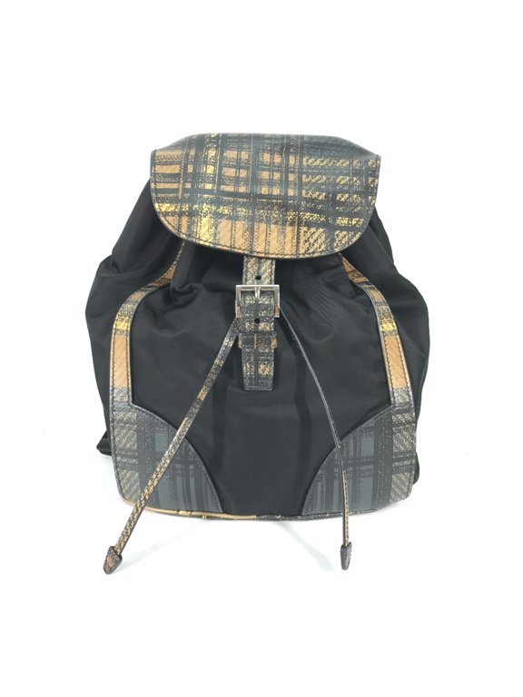 Pre-Owned PRADA 1BZ038 triangle logo triangle logo plate backpack bag drawstring bag... (Good)