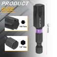 thumbnail image 2 of Uxcell T55 Torx Impact Screwdriver Bit 1/4" Hex Shank 2" Long Magnetic No Hole, 2 of 7