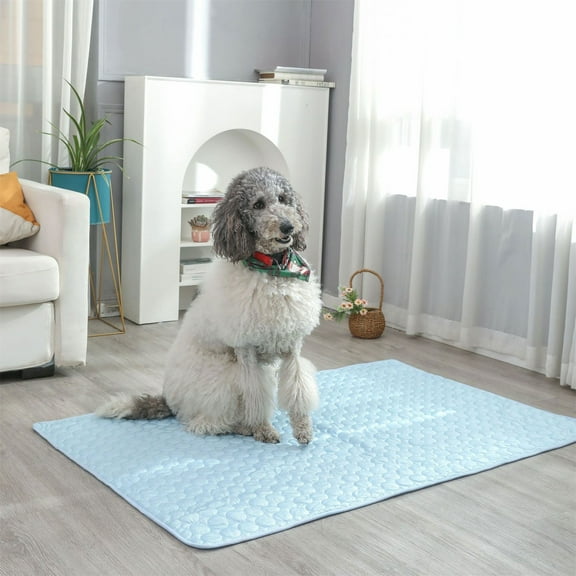 Summer Cooling Mat for Dogs & Cats - Self-Cooling Pet Pad for Indoor & Outdoor Use, Breathable Washable Dog Bed Mat to Keep Pets Cool,Portable for Crates, Floors & Car Seats (15.75 x 11. Inches)