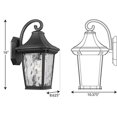 thumbnail image 3 of P560172-031-Progress Lighting-Marquette - Linterna de Pared Exterior 16 Pulgadas 1 Luz Acabado Negro con, 3 of 5