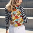 thumbnail image 5 of Disketp Fall Maple Leaves print Canvas Backpack Lightweight Travel Daypack Student Rucksack Laptop Backpack-Medium, 5 of 5