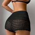 thumbnail image 4 of Lenpel Women's Cover up Shorts High Waisted Hollow out Crochet Knit Beach Shorts Summer Bikini Swimwear Shorts, 4 of 4