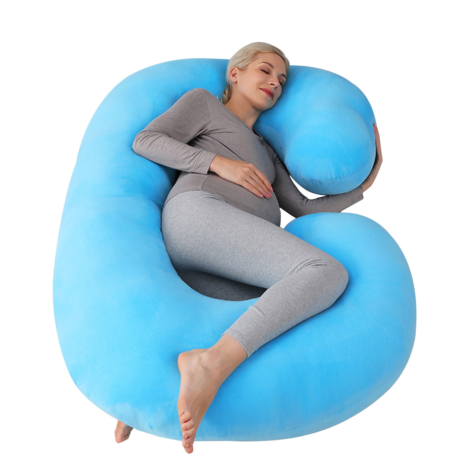LACKUST C-shaped Maternity Pillow - Washable and Removable Pillow Cover,E