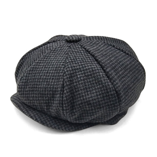 Sombreros para hombre y mujer, estilo boina a cuadros, sombreros con visera, sombreros octogonales, sombreros de poliéster para hombre.