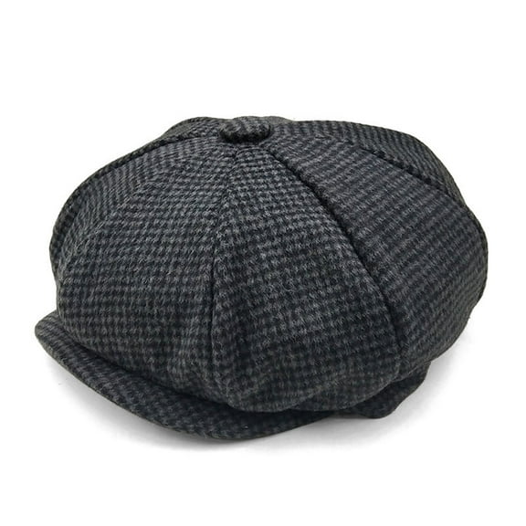 Mens Newsboy Cap Flat Ivy Gatsby Hat Adjustable Cabbie Cap For Women Dark Gray