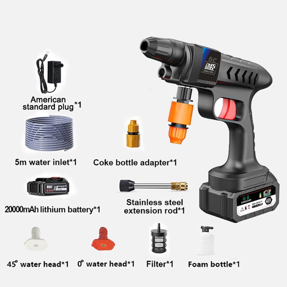 300W High Strength Wireless Pressure Washer 20000mAh Wide Use Portable High Pressure Water Sprayer Multi-Function Washing Machine for Car