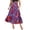 Z69-Multicolour, variant on Skirts for Women Midi Length Plus Size Relaxed Fit Striped Cute Women's Flowy Handkerchief Hemline Midi Skirt